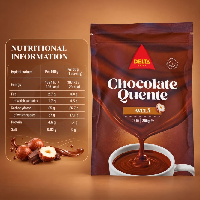 DELTA CAF�S� Hazelnut Hot Chocolate 300g