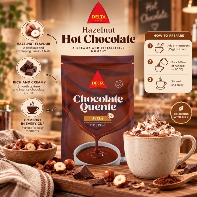 DELTA CAF�S� Hazelnut Hot Chocolate 300g