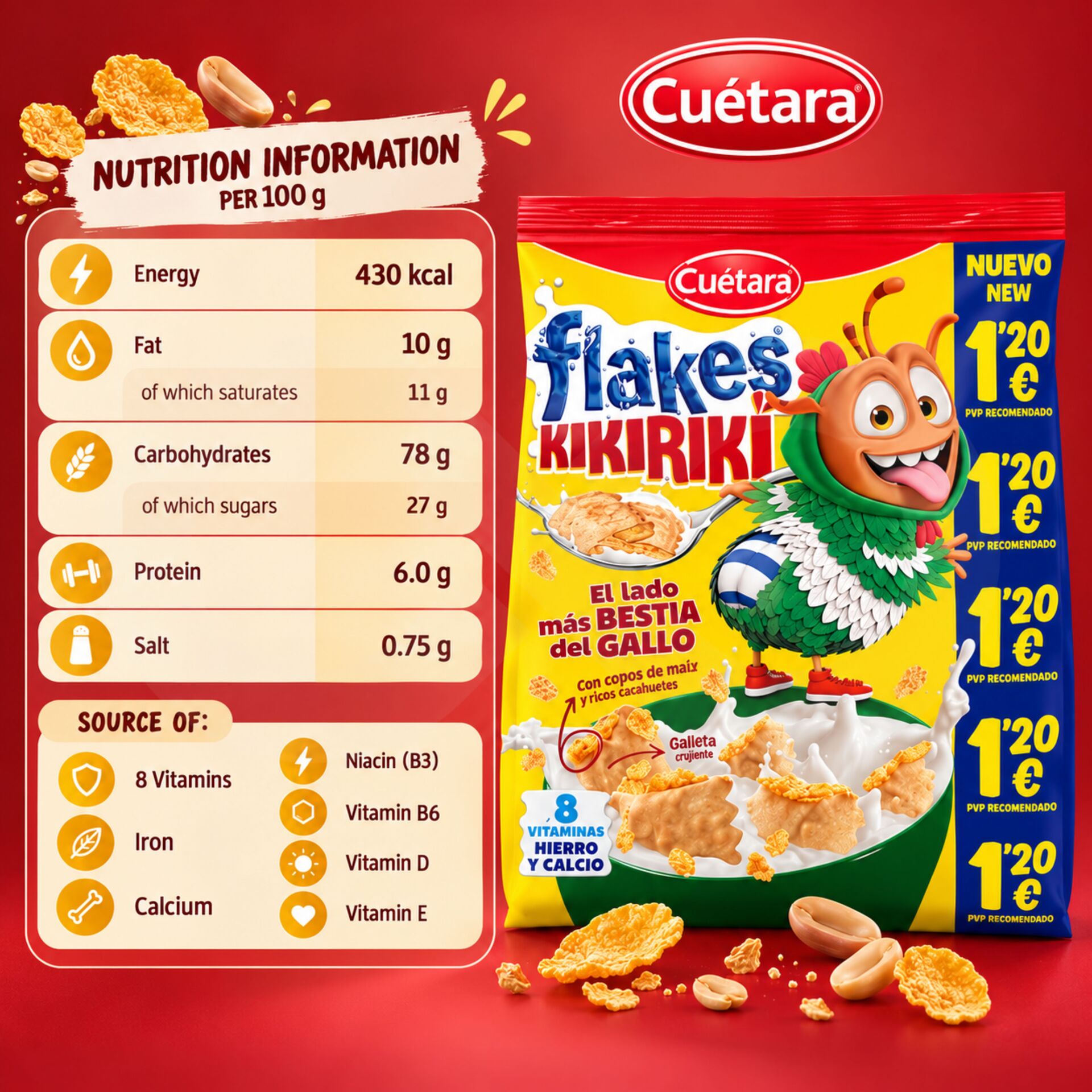 CUÉTARA® FLAKES Kikiriki 120g