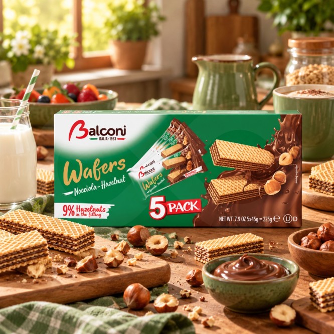 BALCONI� Wafers Hazelnut 225gr