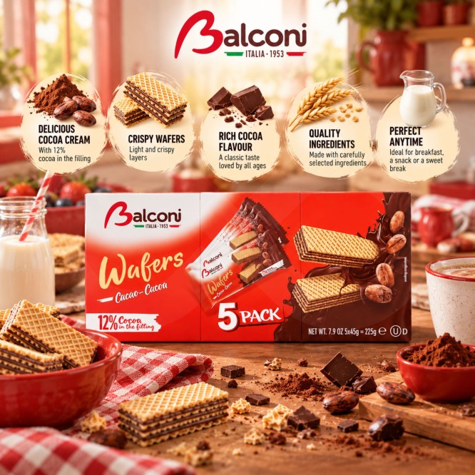 BALCONIŽ Cocoa Wafers 225g