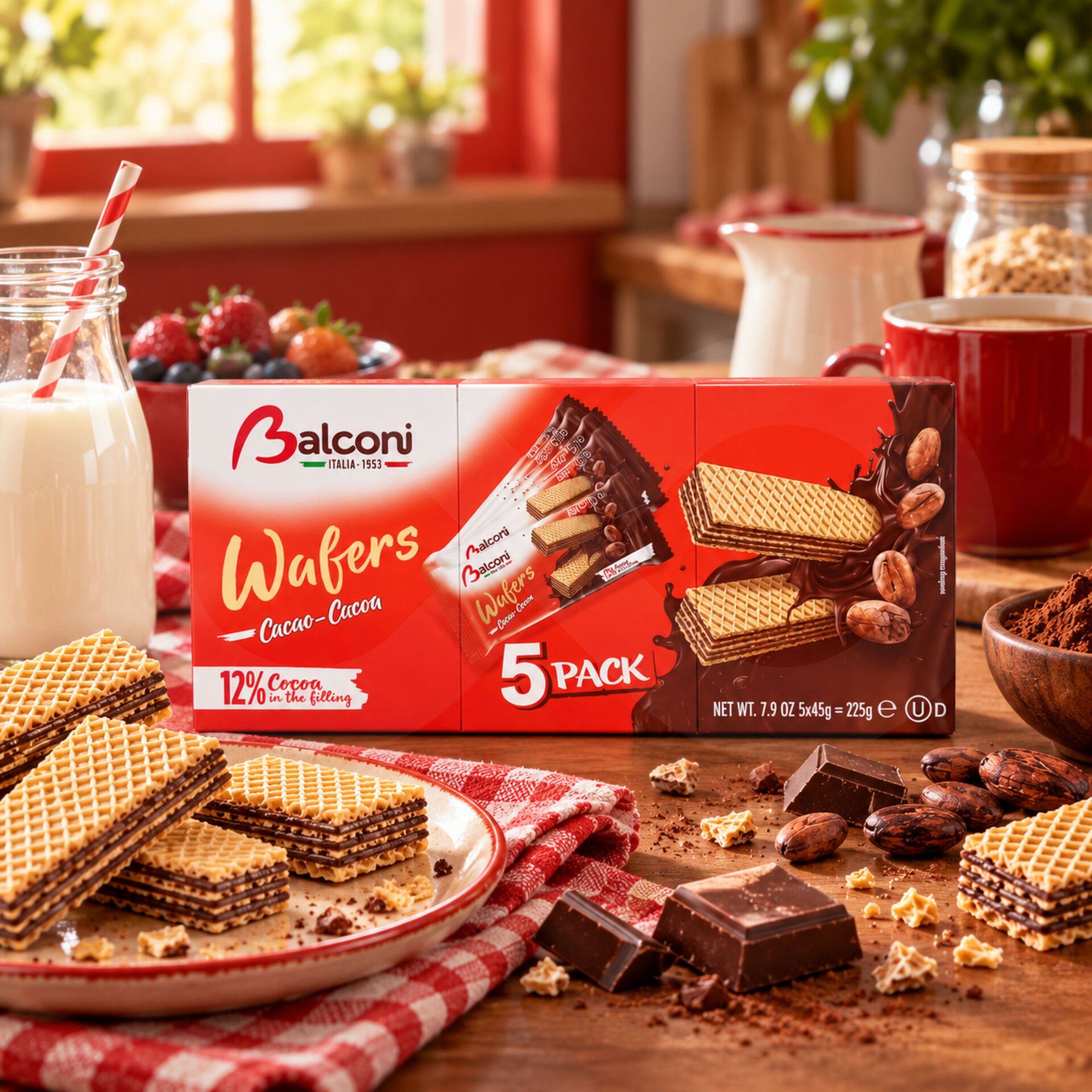 BALCONI® Wafers Cacau 225g