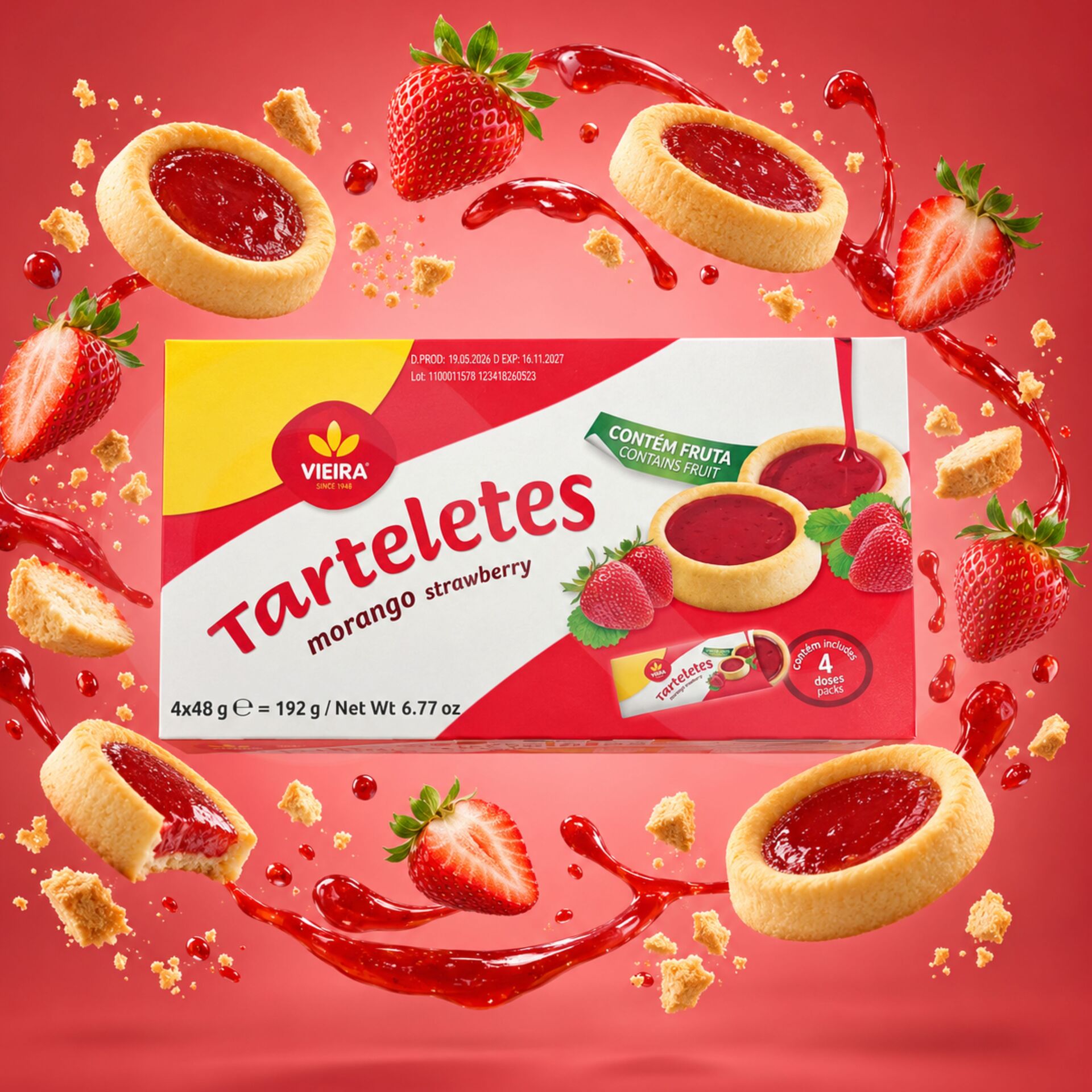 VIEIRAŽ Strawberry Tartlets 4x48g