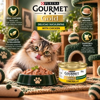 PURINAŽ Gourmet Gold Sappige Delicatessen met Kip 85g