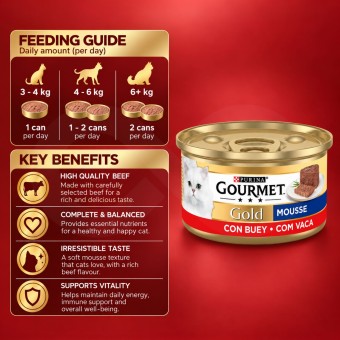 PURINA® Gourmet Gold Mousse Vaca 85g