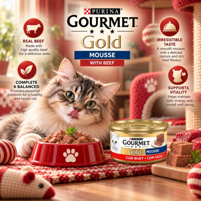 PURINA® Gourmet Gold Mousse Vaca 85g