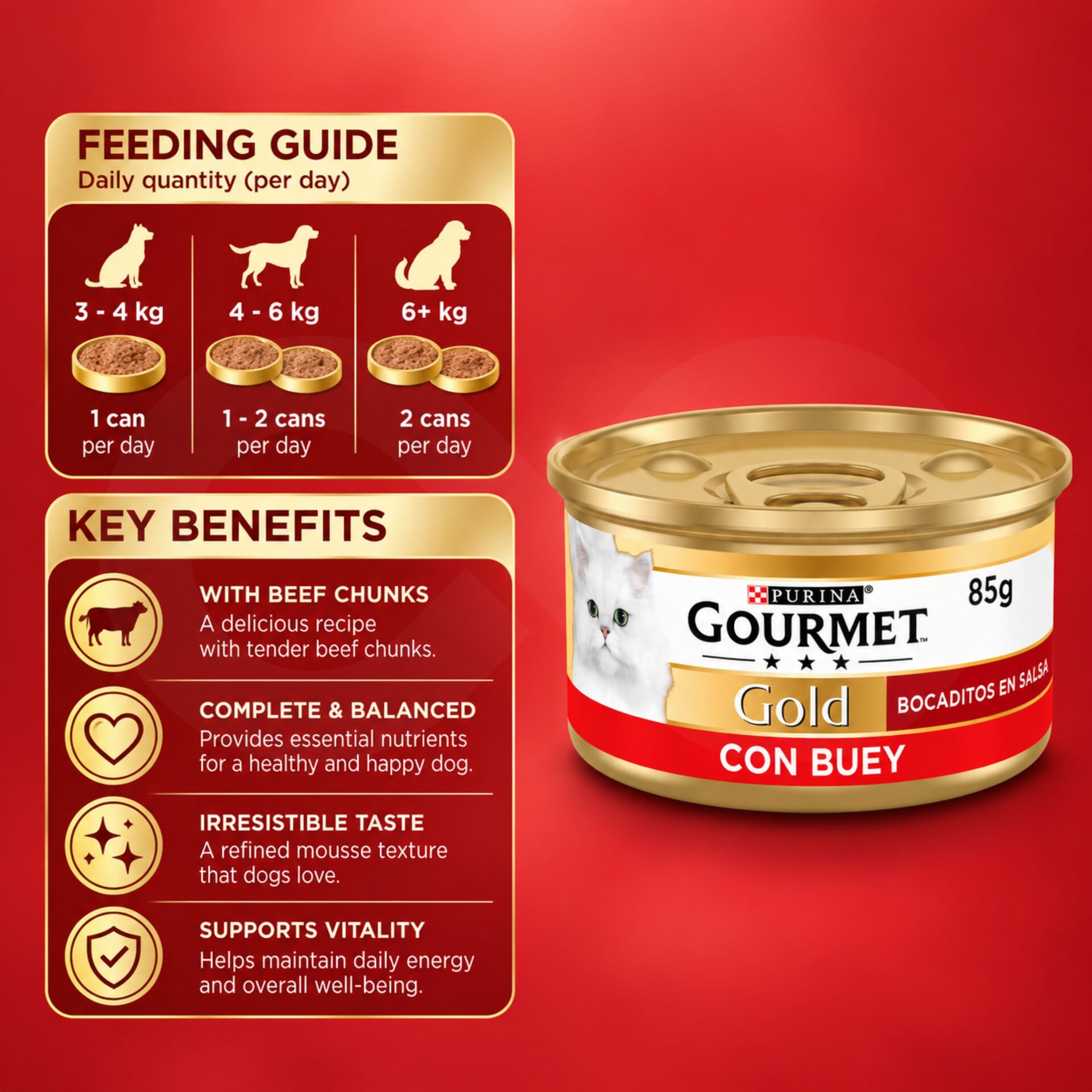 PURINAź Gourmet Gold Kawaleczki z Wolowina 85g