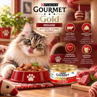 PURINA® Gourmet Gold Häppchen mit Rind 85g