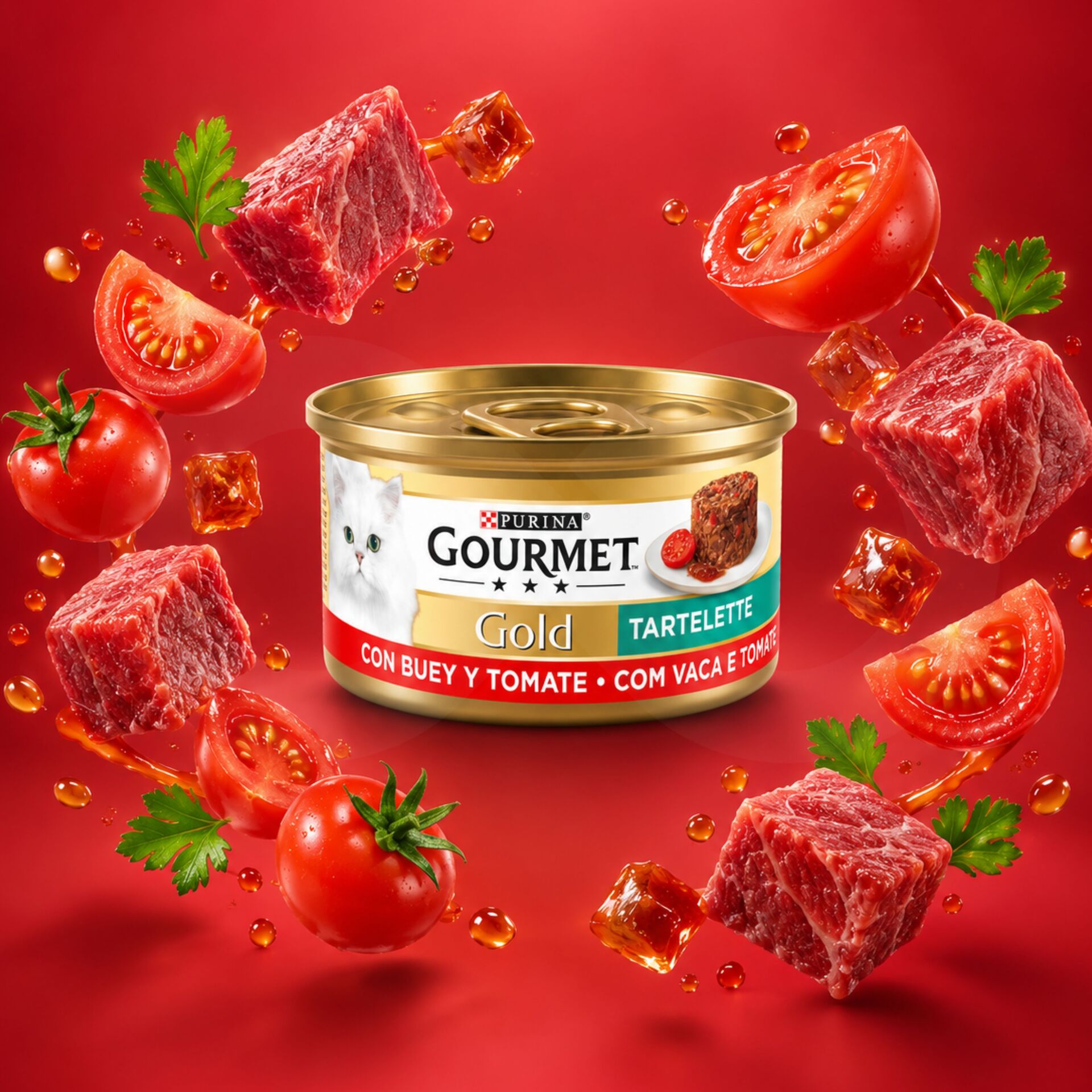PURINAŽ Gourmet Gold Tartelette met Rundvlees en Tomaat 85g