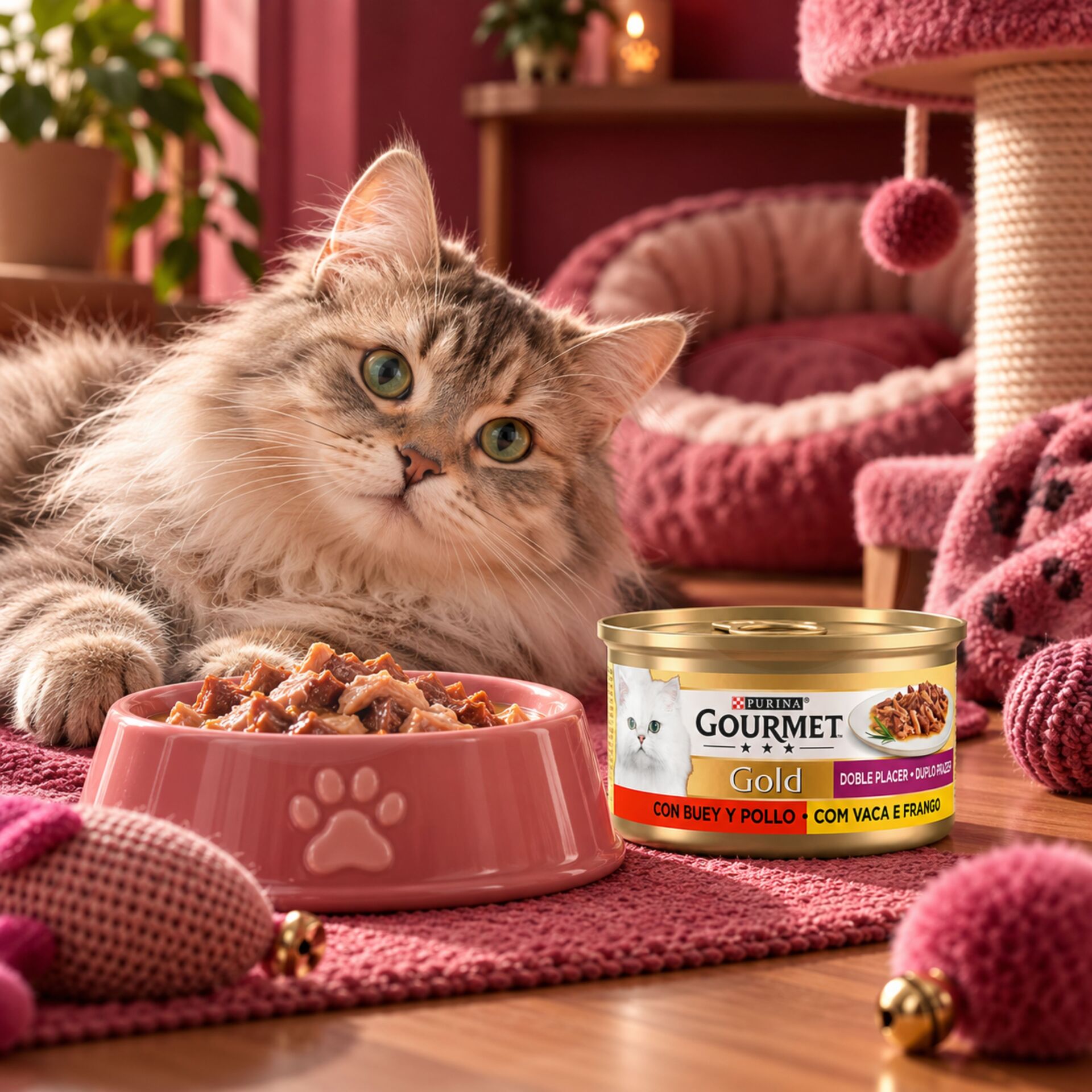 PURINA® Gourmet Gold Dubbel Genot Rundvlees en Kip 85g