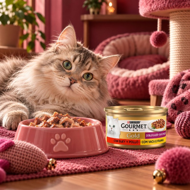 PURINA® Gourmet Gold Doppio Piacere Manzo e Pollo 85g
