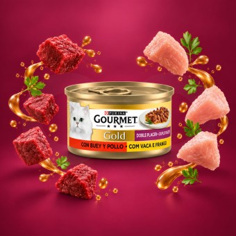 PURINA� Gourmet Gold Double Pleasure Beef and Chicken 85g