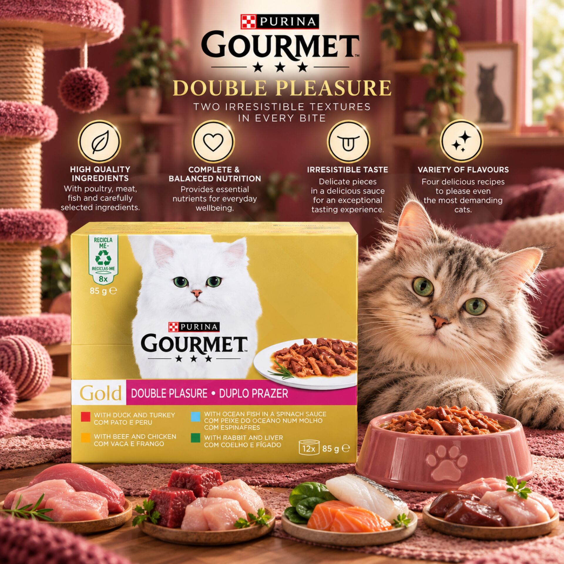 PURINA® Gourmet Gold Doppelter Genuss 1020g