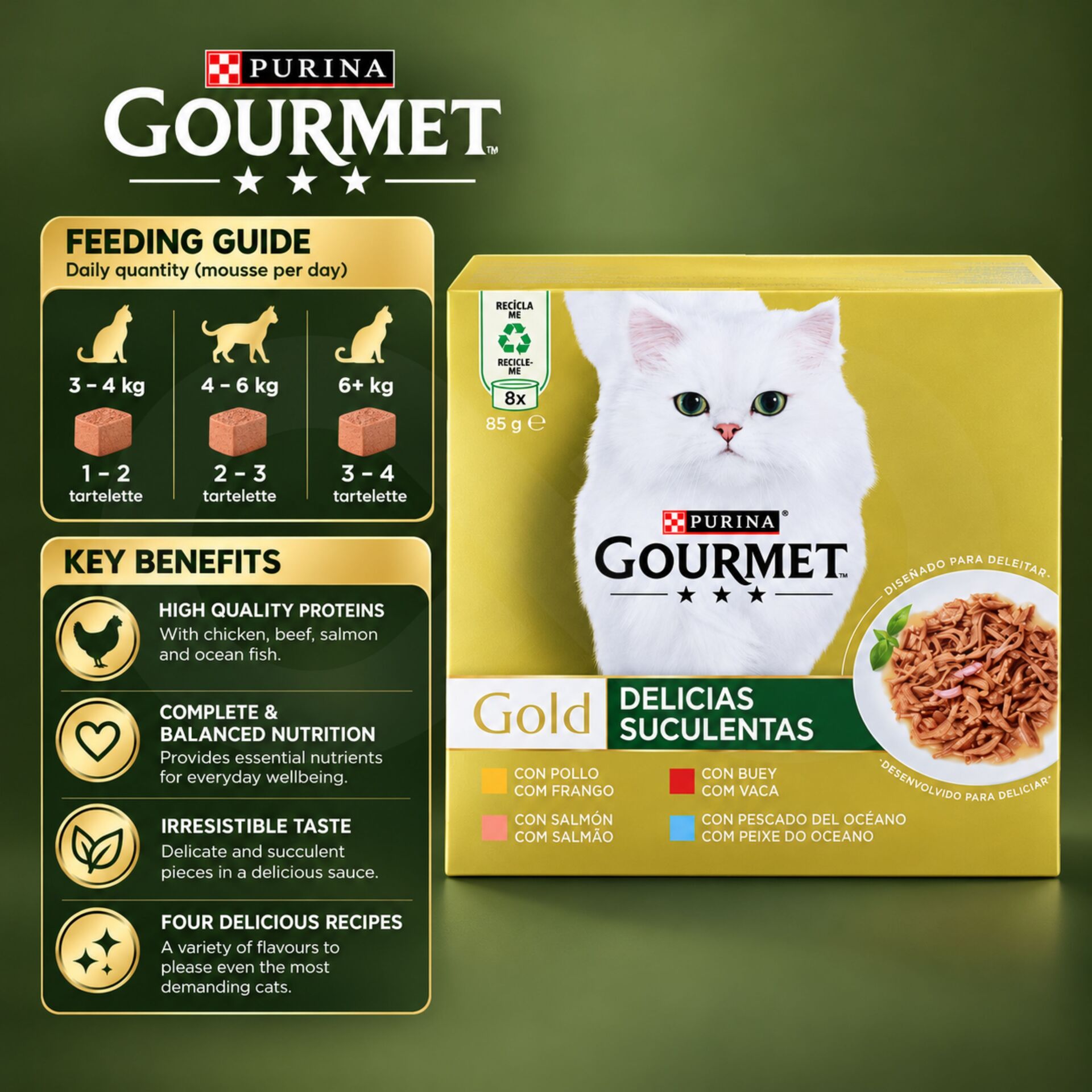 PURINA® Gourmet Gold Assortiment de Délices Succulents 680g