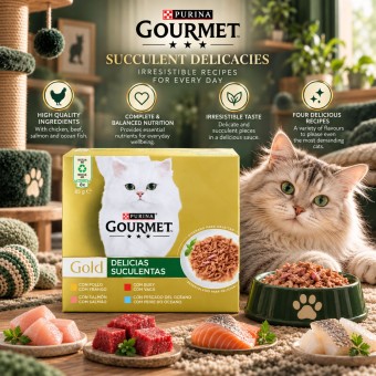 PURINA� Gourmet Gold Assortiment de D�lices Succulents 680g