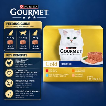 PURINA® Gourmet Gold Assortiment de Mousses 680g