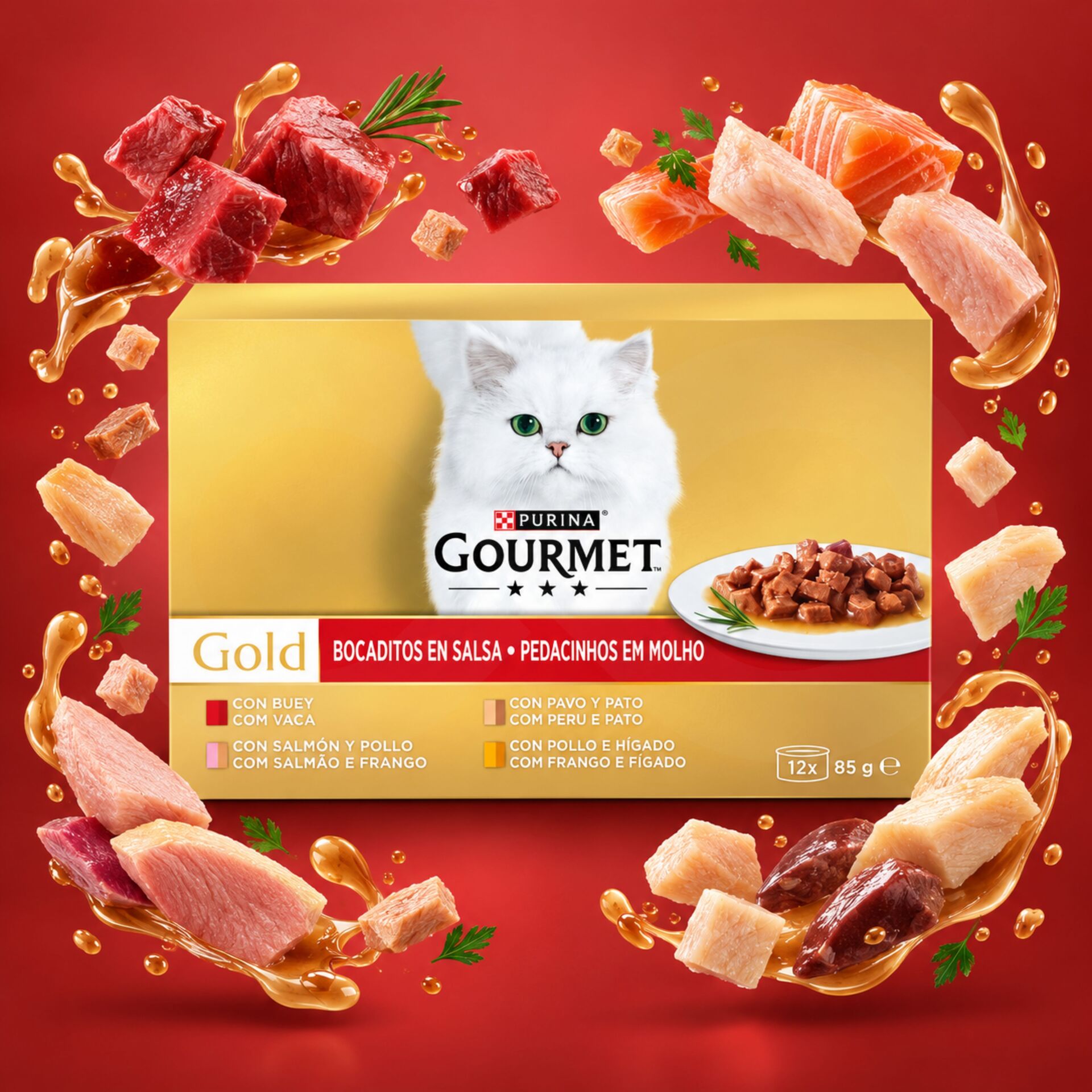 PURINAŽ Gourmet Gold Beef Chunks 1020g