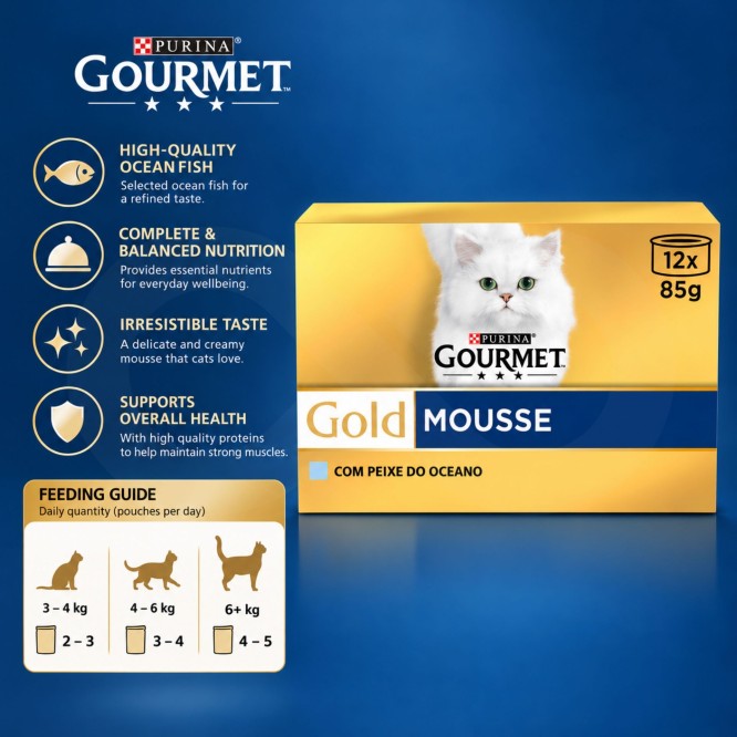 PURINA� Gourmet Gold Mousse met Oceaanvis 1020g
